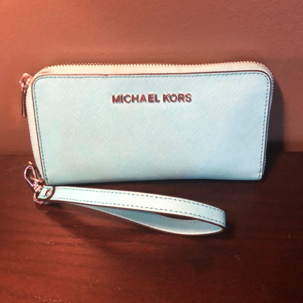 Michael Kors wristlet Aqua